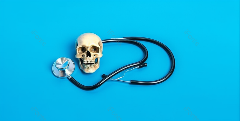 学术研究论文骷髅头听诊器医疗健康文章配图,高清,摄影图,摄影图片,图片大全,摄影图免费下载